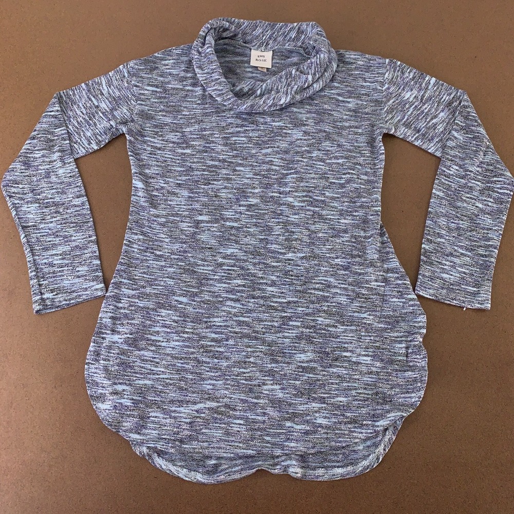 Knox Rose Womens Medium Blue Lightweight Long Sleeve Turtleneck Pullover Sweater